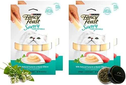Shadowlish Fancy Feast Savory Purée Naturals In A Demi-Glace - Cat Treats Bundle With A Bonus Shadowlish Reusable Container Of Catnip 11 Shadowlish Fancy Feast Savory Purée Naturals In A Demi-Glace - Cat Treats Bundle With A Bonus Shadowlish Reusable Container Of Catnip - Image 9
