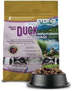 Addiction Grain-Free Duck Royale Entrée Dry Cat Food, Feline Beauty Formula Healthy Weight, Skin And Coat Health, Crafted In New Zealand - 4 Lb -Greenies Pet Store 41ZI9uoNNzL. AC