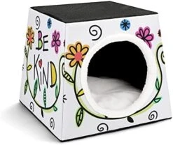 Printed Cat Cube Kitty House Indoor Cats Bed Cat Sofa Small Dogs Shelter Warm And Cozy Fried Chicken Foods -Greenies Pet Store 41a34VmdaVL. AC
