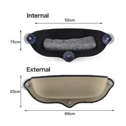 YangYan Cat Window Hammock With Strong Suction Cups Pet Kitty Hanging Sleeping Bed Comfortable Warm Ferret Cage Cat Shelf Seat Beds (Color : Black) -Greenies Pet Store 41a7cEjf6EL