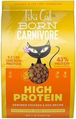 Tiki Cat Born Carnivore High Protein, Herring & Salmon Meal, Grain-Free Baked Kibble To Maximize Nutrients, Dry Cat Food, 2.8 Lbs. Bag -Greenies Pet Store 41acC4cMDXL. AC