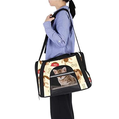 Pet Carrier Lovely Little Dog Bone Dog Food Soft-Sided Pet Travel Carriers For Cats,Dogs Puppy Comfort Portable Foldable Pet Bag Airline Approved 6 Pet Carrier Lovely Little Dog Bone Dog Food Soft-Sided Pet Travel Carriers For Cats,Dogs Puppy Comfort Portable Foldable Pet Bag Airline Approved - Image 4