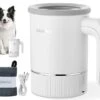 DOGNESS Automatic Dog Paw Cleaner, Electric Paw Washer For Dogs Portable Paw Cleaner Cup, Dog Foot Cleaning Machine USB Rechargeable, Designed For Medium To Large Dogs (White) -Greenies Pet Store 41by7x5bBHL