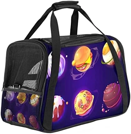 Pet Carrier Space Planets Food Pizza Soft-Sided Pet Travel Carriers For Cats,Dogs Puppy Comfort Portable Foldable Pet Bag Airline Approved 17 Pet Carrier Space Planets Food Pizza Soft-Sided Pet Travel Carriers For Cats,Dogs Puppy Comfort Portable Foldable Pet Bag Airline Approved - Image 15