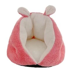 JENPECH Cat House - 2021 New Rabbit Ear Design Kitty Cat Bed - Semi-Closed Comfortable Kitty Shaped Cat Nest For For Cats Small Dogs Rose Red
