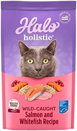 Halo Holistic Cat Food Dry, Wild-caught Salmon And Whitefish Recipe, Complete Digestive Health, Dry Cat Food Bag, Adult Formula, 6-lb Bag -Greenies Pet Store 41dsRRY3SLL. AC