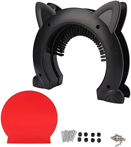 Cyrank Interior Cat Door, Pet Doors For Cats Cat Door Hides Litter Tray With Stainless Steel Grooming Brush For Cats - 22.5x26.5x5.5cm(White) 8 Cyrank Interior Cat Door, Pet Doors For Cats Cat Door Hides Litter Tray With Stainless Steel Grooming Brush For Cats - 22.5x26.5x5.5cm(White) - Image 7