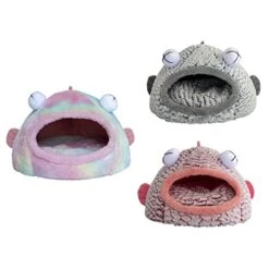 JENPECH Cat Bed House - Unique Big Eyes Fish Shape Kennel - Comfory Cat Beds Mats Soft Plush Kennel Puppy Cushion Small Dogs Cats Nest Washable Cave Cats Beds Pink Small -Greenies Pet Store 41ebfM2RV8L
