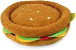 TONBO Soft Plush Small Cute And Cozy Food Dog Cat Bed, Washer And Dryer Friendly (Burger) -Greenies Pet Store 41fpc39nT7S. AC