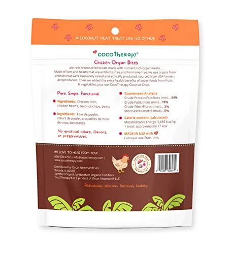 CocoTherapy Organ Bites! Dog And Cat Treat (Chicken + Beet) 3 Oz. 6 CocoTherapy Organ Bites! Dog And Cat Treat (Chicken + Beet) 3 Oz. - Image 4