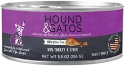 Hound & Gatos Wet Cat Food, 98% Salmon, Case Of 24, 5.5 Oz Cans -Greenies Pet Store 41g5LRdLzL. AC