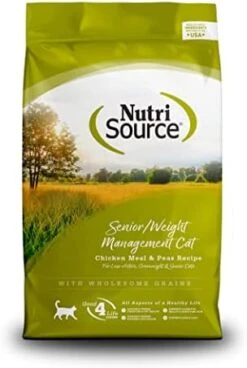 NutriSource Senior Cat Food, Made With Chicken And Rice, Weight Management Blend, With Wholesome Grains, 6.6LB, Dry Cat Food -Greenies Pet Store 41gbZpdrLwL. AC