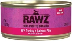 Rawz Natural Premium Pate Canned Cat Wet Food - Made With Real Meat Ingredients No BPA Or Gums - 5.5oz Cans 24 Count (Salmon) -Greenies Pet Store 41h45shewXL. AC