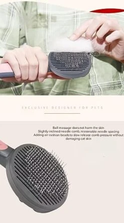 Sticky Brush 2.0 Cat Hair Brush Water Cleaning Brush Cat Cat Water Pet Wet Comb Pet Hair Cleaning Brush Pet Cat Grooming Brush (Cat Brush + Bowl For Pets) -Greenies Pet Store 41hFUPK72GL