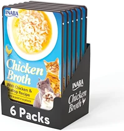 INABA Chicken Broth - Shredded Chicken And Seafood Flakes In Tasty Chicken Gravy - Side Dish Wet Treat For Cats - 4 Flavor Variety Pack (24 Pouches) 11 INABA Chicken Broth - Shredded Chicken And Seafood Flakes In Tasty Chicken Gravy - Side Dish Wet Treat For Cats - 4 Flavor Variety Pack (24 Pouches) - Image 9