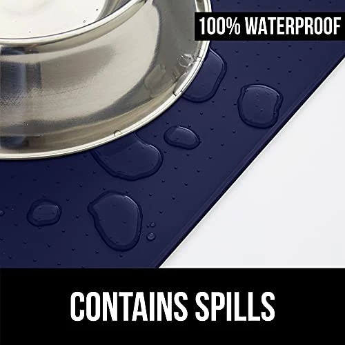 Gorilla Grip Pet Feeding Mat And Indoor Doormat, Pet Feeding Mat Is Size 32x24 In Navy Color, Indoor Chenille Doormat Is 24x17 In Navy Cappuccino Color, 2 Items Bundle 4 Gorilla Grip Pet Feeding Mat And Indoor Doormat, Pet Feeding Mat Is Size 32x24 In Navy Color, Indoor Chenille Doormat Is 24x17 In Navy Cappuccino Color, 2 Items Bundle - Image 2