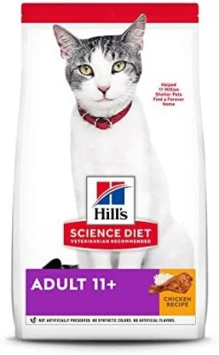 Hill's Science Diet Dry Cat Food, Adult 11+ For Senior Cats, Chicken Recipe, 3.5 Lb. Bag 17 Hill's Science Diet Dry Cat Food, Adult 11+ For Senior Cats, Chicken Recipe, 3.5 Lb. Bag -Greenies Pet Store 41jAu2jMp5L. AC 2