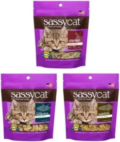 Herbsmith Sassy Cat Treats - Freeze Dried Chicken Treats – All Natural Treats For Cats - Bundle- Duck, Chicken, Rabbit, Turkey, Whitefish, And Salmon -Greenies Pet Store 41jHUkCIeTL. AC