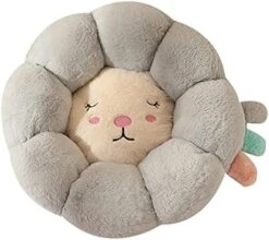 JENPECH Round Flower Shape Plush Cats Bed House Cats Mat Winter Warm Sleeping Cats Nests Soft Dog Basket Pet Cushion Portable Pet Supplies Grey L -Greenies Pet Store 41jKDiihYoL. AC 1