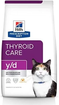 Hill's Prescription Diet Y/d Thyroid Care Dry Cat Food, Veterinary Diet, 8.5 Lb. Bag -Greenies Pet Store 41lBb9cLMXL. AC 1