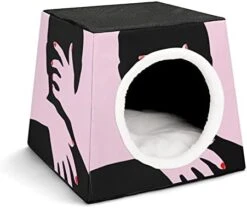 Printed Cat Cube Kitty House Indoor Cats Bed Cat Sofa Small Dogs Shelter Warm And Cozy Fried Chicken Foods -Greenies Pet Store 41lygjIOUDL. AC