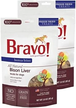 Bravo! Dog Treats Freeze Dried Buffalo Liver - All Natural - Grain Free - 3 Oz. 2 Pack -Greenies Pet Store 41njYrl5cL. AC