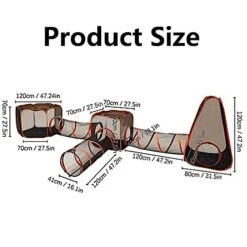 NOLLAM 6 In 1 Compound Pet Play House, Pop-Up Outdoor Cat Enclosure, Portable Cat Tent, Cat Tunnel And Playhouse, Folding Play Tent Tunnel For Cat, Kitty, Dog, Puppy, Rabbit And Small Animals -Greenies Pet Store 41o6w2x8dML 1