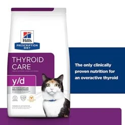 Hill's Prescription Diet Y/d Thyroid Care Dry Cat Food, Veterinary Diet, 8.5 Lb. Bag -Greenies Pet Store 41ogDVjhvhL
