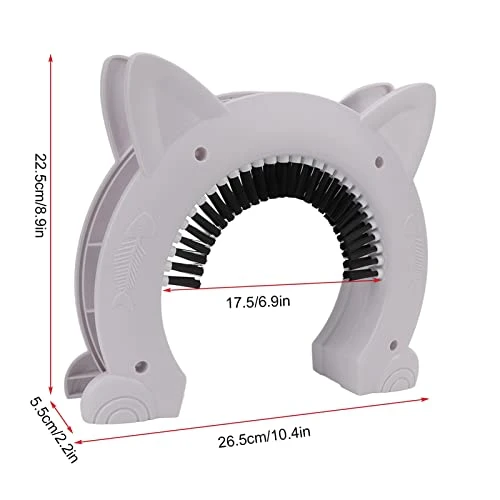 Cyrank Interior Cat Door, Pet Doors For Cats Cat Door Hides Litter Tray With Stainless Steel Grooming Brush For Cats - 22.5x26.5x5.5cm(White) 5 Cyrank Interior Cat Door, Pet Doors For Cats Cat Door Hides Litter Tray With Stainless Steel Grooming Brush For Cats - 22.5x26.5x5.5cm(White) - Image 4
