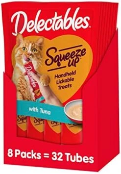 Hartz Delectables Squeeze Up Interactive Lickable Wet Cat Treats For Adult & Senior Cats, Tuna & Salmon, 4 Count(Pack Of 8) -Greenies Pet Store 41pwgM84WhL. AC