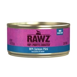 Rawz Natural Premium Pate Canned Cat Wet Food - Made With Real Meat Ingredients No BPA Or Gums - 5.5oz Cans 24 Count (Salmon)