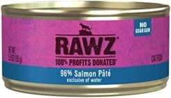 Rawz Natural Premium Pate Canned Cat Wet Food - Made With Real Meat Ingredients No BPA Or Gums - 5.5oz Cans 24 Count (Salmon) -Greenies Pet Store 41py5KGnKsL. AC