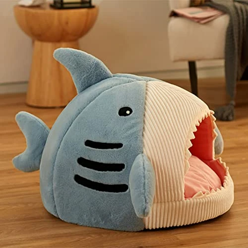 Enclosed Warm Cat Bed For Portable Pet Beds Sweet Kittens Basket Cushion Cat Pillow Mat Tent Puppy Nest Cave (Medium,Blue) 6 Enclosed Warm Cat Bed For Portable Pet Beds Sweet Kittens Basket Cushion Cat Pillow Mat Tent Puppy Nest Cave (Medium,Blue) - Image 4