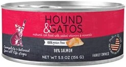 Hound & Gatos Wet Cat Food, 98% Salmon, Case Of 24, 5.5 Oz Cans -Greenies Pet Store 41qY6vzGicL. AC
