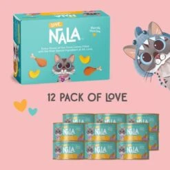 LOVE, NALA - Natural Adult Cat Wet Food - FLAKED Chicken With Pumpkin In Broth - Grain Free, Non-GMO, Prebiotic Fiber, Vitamins, Minerals - 12 Pack 2.4 Lbs. -Greenies Pet Store 41rROYy35RL