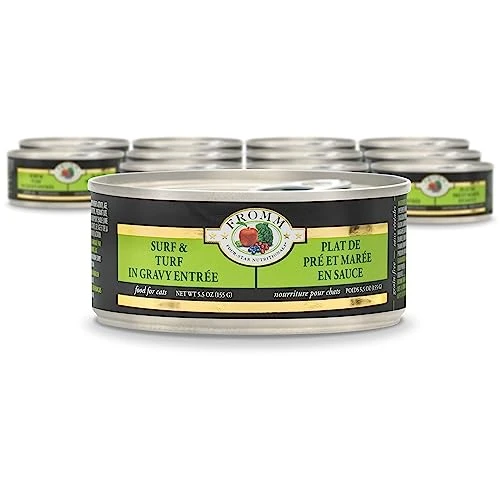 Fromm Four-Star Nutritionals Surf & Turf In Gravy Entrée - Premium Wet Cat Food - Chicken Recipe - Case Of (12) 5.5 Oz Cans 3 Fromm Four-Star Nutritionals Surf & Turf In Gravy Entrée - Premium Wet Cat Food - Chicken Recipe - Case Of (12) 5.5 Oz Cans