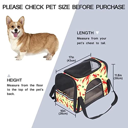 Pet Carrier Lobster Lemon Sea Food Pattern Soft-Sided Pet Travel Carriers For Cats,Dogs Puppy Comfort Portable Foldable Pet Bag Airline Approved 4 Pet Carrier Lobster Lemon Sea Food Pattern Soft-Sided Pet Travel Carriers For Cats,Dogs Puppy Comfort Portable Foldable Pet Bag Airline Approved - Image 2