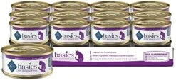 Blue Buffalo Basics Skin & Stomach Care, Grain Free Natural Adult Pate Wet Cat Food, Indoor Turkey 3-oz Cans (Pack Of 24) -Greenies Pet Store 41s3UMLEHDL. AC