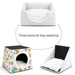 Printed Cat Cube Kitty House Indoor Cats Bed Cat Sofa Small Dogs Shelter Warm And Cozy Fried Chicken Foods -Greenies Pet Store 41s6f6CTTEL