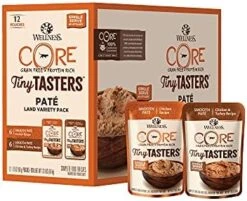 Wellness CORE Tiny Tasters Wet Cat Food, Complete & Balanced Natural Pet Food, Made With Real Meat, 1.75-Ounce Pouch, 12 Pack (Adult Cat, Land Variety Pack) -Greenies Pet Store 41t70IJZxqS. AC