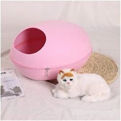YangYan Pet Cat Bed Cave Sleeping House Nest Kennel Felt Cloth Zipper Pet Cat Basket Egg Shape Pet Bed Mat Cushion For Cats Small Dogs (Color : H, Size : 47x28x25cm) -Greenies Pet Store 41t9 OHiscL. AC