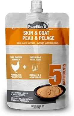 PureBites Plus Squeezables Cat Treat • Topper 71g | Skin & Coat | 5 Ingredients | Case Of 15 -Greenies Pet Store 41uoAYLywL. AC