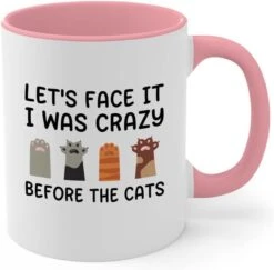 Bubble Hugs Cat Owner 2Tone Pink Mug 11oz - Dedicated Feline - Cat Women Fun Cat Parents Stuff Lady Paws Pet Dad Gifts -Greenies Pet Store 41uuMwR3XL. AC