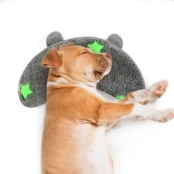 POMESEA Pet Pillow For Dogs, Glow In The Dark Soft Dog Neck Pillow, U-Shaped Pillow For Cat And Dog, Machine Washable Pet Calming Toy, Joint Relief Sleeping Improve For Pets (Pink) -Greenies Pet Store 41v8eojIbrL. AC