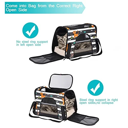 Pet Carrier Cute Cat Fish Food Pattern Soft-Sided Pet Travel Carriers For Cats,Dogs Puppy Comfort Portable Foldable Pet Bag Airline Approved 6 Pet Carrier Cute Cat Fish Food Pattern Soft-Sided Pet Travel Carriers For Cats,Dogs Puppy Comfort Portable Foldable Pet Bag Airline Approved - Image 4