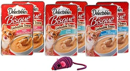 Delectables Bisque Lickable Wet Cat Treats For Adult & Senior Cats Bundle Of 3 Flavors And Toy Size:Pack Of 6 Flavor:Variety 4 Delectables Bisque Lickable Wet Cat Treats For Adult & Senior Cats Bundle Of 3 Flavors And Toy Size:Pack Of 6 Flavor:Variety - Image 2