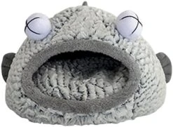 JENPECH Cat Bed House - Unique Big Eyes Fish Shape Kennel - Comfory Cat Beds Mats Soft Plush Kennel Puppy Cushion Small Dogs Cats Nest Washable Cave Cats Beds Pink Small -Greenies Pet Store 41xhFKZLhBL. AC