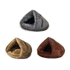 YangYan Soft Pet Bed Cats Dogs Bed House Winter Warm Sleeping Cats Nest Plush Puppy Cushion Mat Portable Pet Cat Supplies Bed For Cats (Color : Brown, Size : 50x40cm) -Greenies Pet Store 41xqizyC3fL