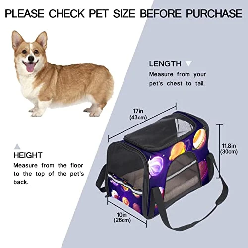 Pet Carrier Space Planets Food Pizza Soft-Sided Pet Travel Carriers For Cats,Dogs Puppy Comfort Portable Foldable Pet Bag Airline Approved 4 Pet Carrier Space Planets Food Pizza Soft-Sided Pet Travel Carriers For Cats,Dogs Puppy Comfort Portable Foldable Pet Bag Airline Approved - Image 2