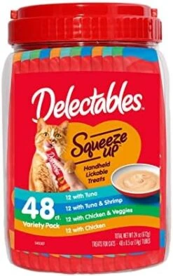 Hartz Delectables Squeeze Up Interactive Lickable Wet Cat Treats For Adult & Senior Cats, Tuna & Shrimp, 24 Count, 12 Ounces 19 Hartz Delectables Squeeze Up Interactive Lickable Wet Cat Treats For Adult & Senior Cats, Tuna & Shrimp, 24 Count, 12 Ounces -Greenies Pet Store 41yAg6jNTL. AC